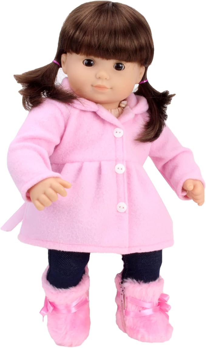 Sophia's Winter Coat, Hat and Boots Set for 15'' Dolls, Light Pink