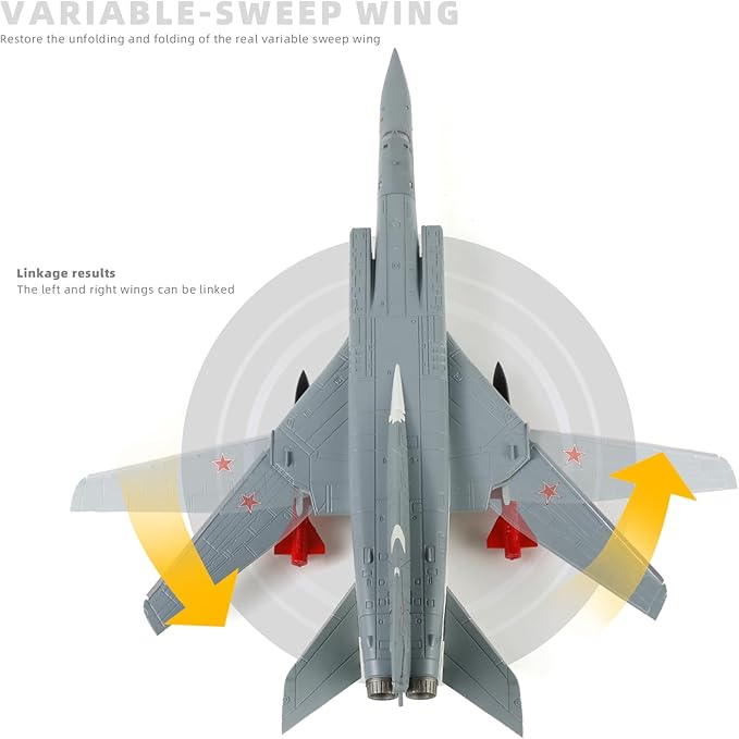 1/144 Tupolev Tu-22M Backfire Heavy Bomber Aircraft Model Russia Bomber Aircraft Model Metal Diecast Plane with Display Stand Collection Gift for Adults