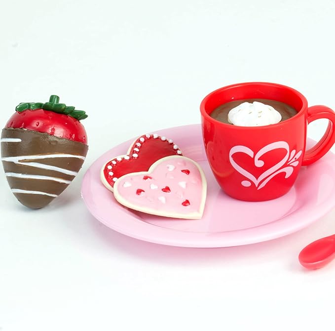 18 Inch Warm Your Heart Doll Accessories Food Set Perfect for the American Baking Girl. Includes Hot Cocoa, Cake Pops, Cookies and More Mini Doll Food by Sophia's, 12 piece set