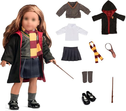 18 Inches Doll Clothes, Magic School Uniform Scarf Costume Outfits for 18 Inch Dolls (Scarf Magic Set)