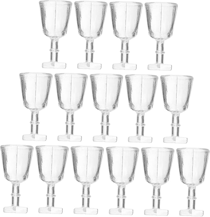Milisten 2sets Miniature House Accessories Mini Wine Glasses for Kids Break-Resistant Miniature Cups Mini Decor for Dollhouse Kids 20pcs*2