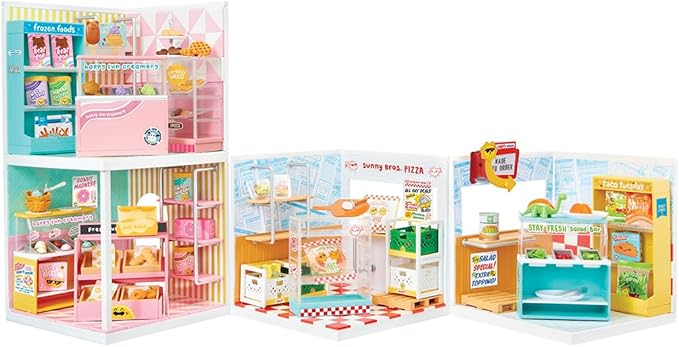 MGA's Miniverse Make It Mini Spaces Pizza Shop, Building Set, Customize, DIY Crafts, Rooms, Hobby, Collectors, Display, Gifts, 8+