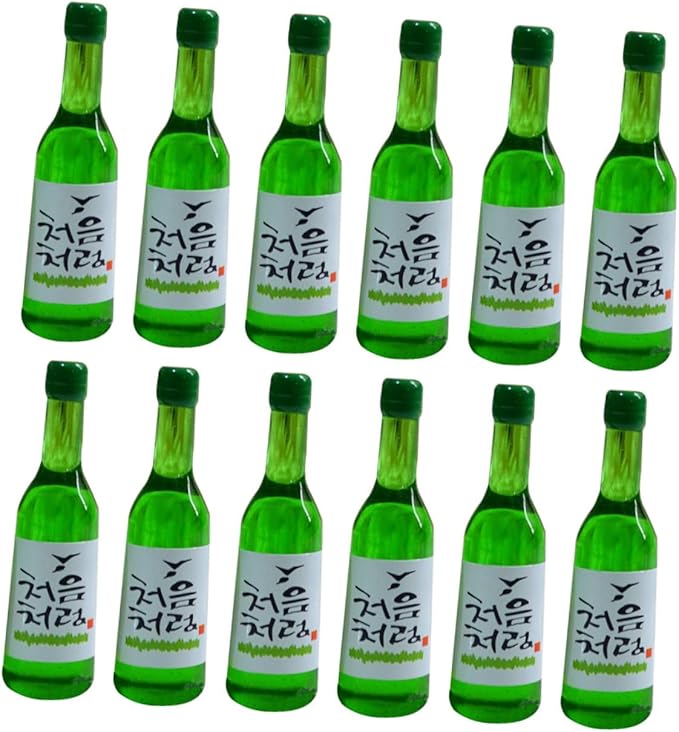 COOLHIYA 12pcs Miniature Korean Rice Wine Bottles Dollhouse Accessories Mini House Decor Props for Photography Micro Landscape with Delicate Design and Lightweight Craftsmanship