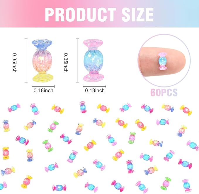 100 Pieces Mini Candy for Dollhouse Miniatures Mini Food for Crafts Tiny Resin Things for Dollhouse Mini Kitchen Micro Landscaping Decoration
