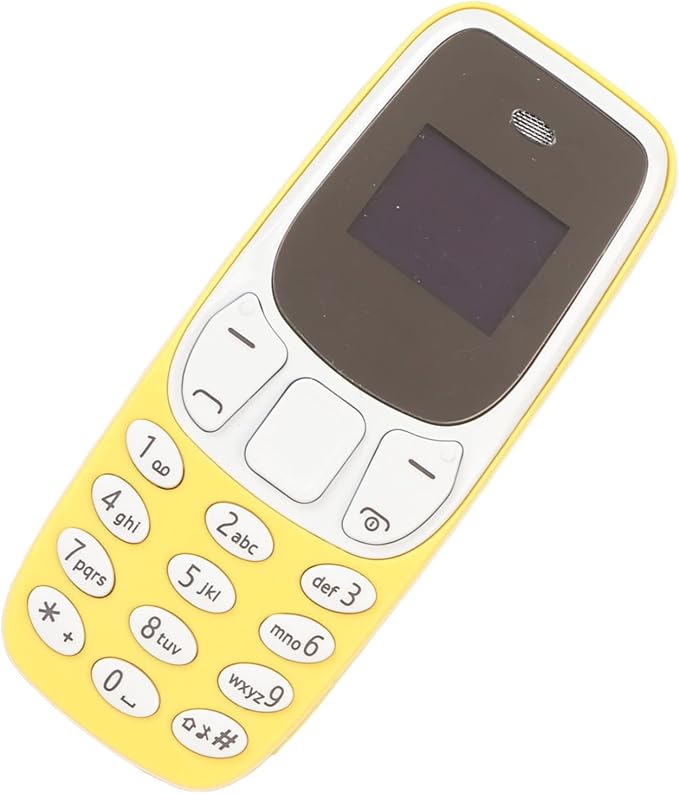 Heayzoki Mini Smartphone, Unlocked Mobile Phone, Dual SIM Hands BT Dialer GSM 2 in 1 Smallest Phone, Low Radiation Music Player with Voice Changer (Yellow)