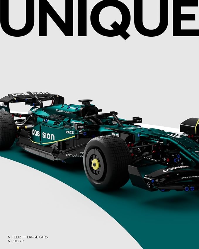 Nifeliz AM24 Formula 1 Racing Car Building Set, 1:8 Scale Collectible Set for Adults, Authentically Detailed Build and Display Model for Home or Office Décor (2351PCS, NF10279)