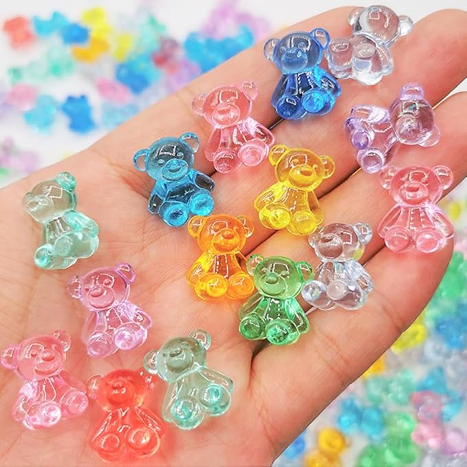 200 Pcs Acrylic Sensory Bin Filler Plastic Bears Figurines Tiny Resin Animals to Hide Bulk,Birthday Party Favors,Cute Table Decors,Art Crafts,10 Colors