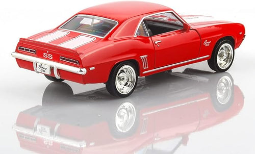 1/36 Scale Diecast Cars,1969 Camaro SS Cars Models,Pull Back Vehicles Toy Cars,Cars Gifts for Boys Girls (Red)