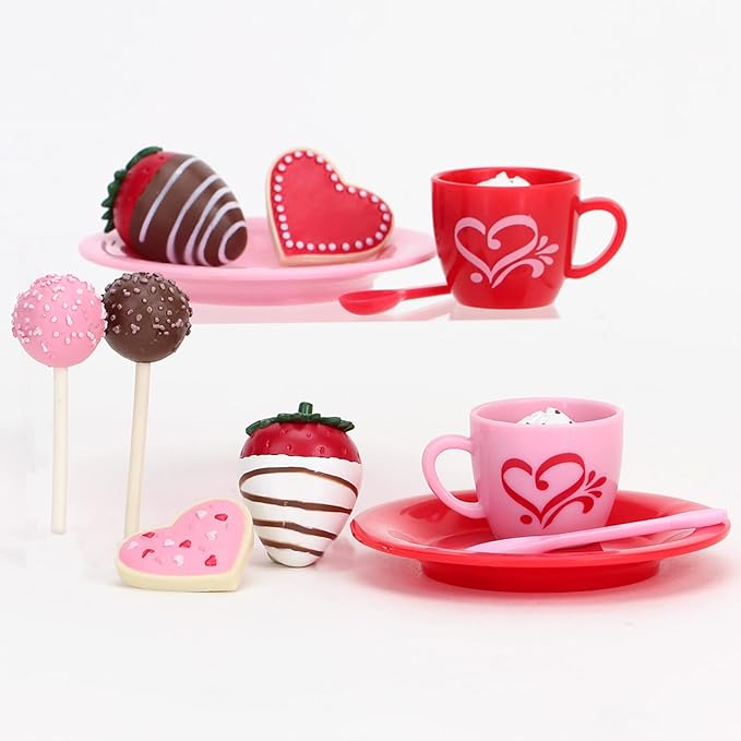 18 Inch Warm Your Heart Doll Accessories Food Set Perfect for the American Baking Girl. Includes Hot Cocoa, Cake Pops, Cookies and More Mini Doll Food by Sophia's, 12 piece set
