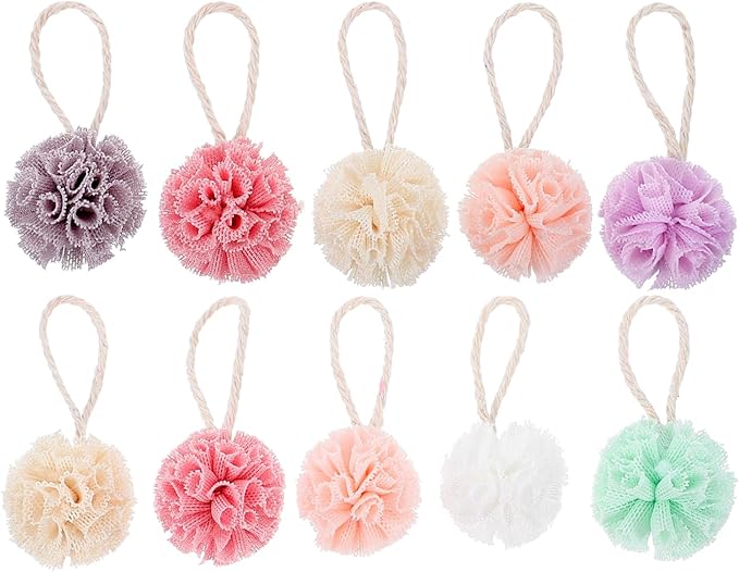 Toddmomy Miniature Bath Balls for Doll House, 10Pcs Tiny Simulated Bath Sponge Accessories Mini Bathroom Scene Props Realistic Mini Sponge Decoration