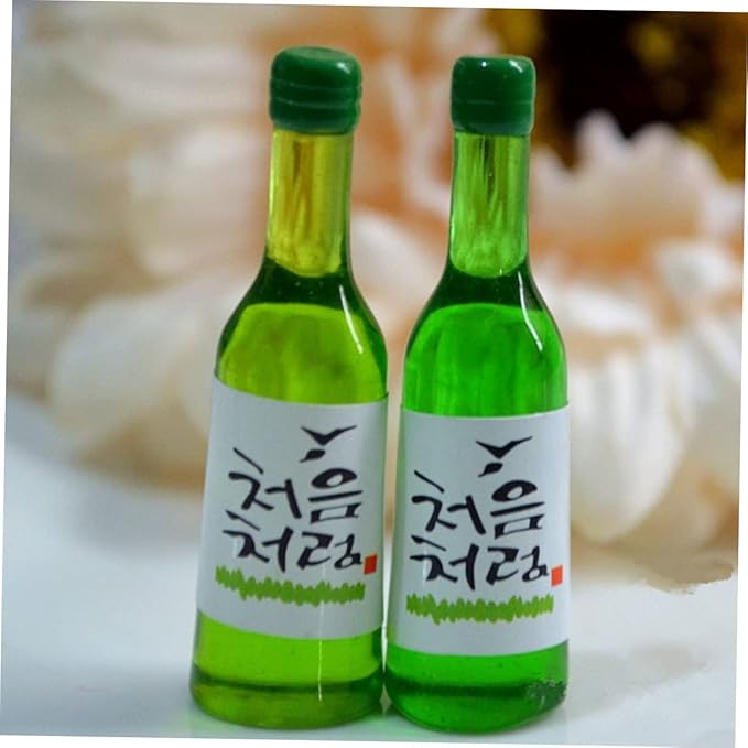 Sosoport 12pcs Miniature Wine Bottles Scale Korean Rice Wine Bottles for Dollhouse Decor