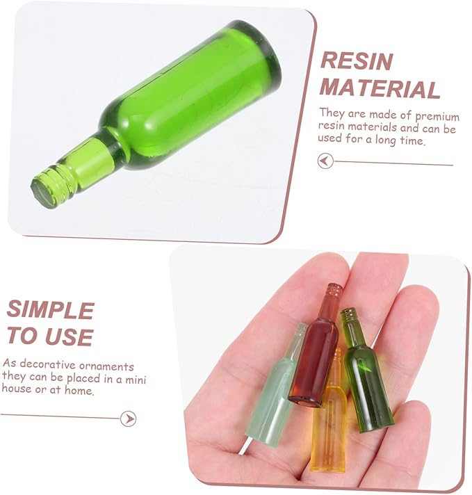 Alasum 96pcs Miniature Wine Bottles Decorative Accessories for Dollhouses Multi-Colored for Home and Mini Scene Arrangements