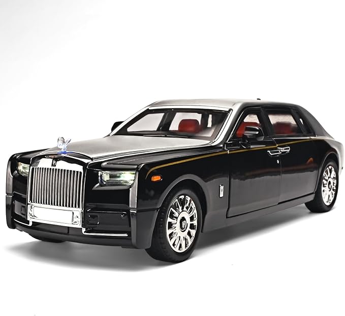 Car Toys for Boys 1/18 Diecast Cars Phantom Model Car Kits Collectible Suitability for Children and Adults,Pull Back Cars with Light and Sound,Toy Cars for Boys Age 4-7（Silver）