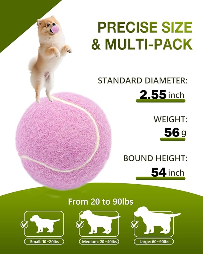 GOLDNITE Tennis Balls for Training and Dogs,12/20 Pack Practice Tennis Ball with Mesh Bag for Transport and Beginner Exercise High Elasticity Durable Pet Playing Tennis Ball Set
