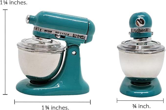 ChangThai Design Tiny 1¼" High Green Bread Dough Mixer Kneader Machine Movable Figurine Steel and Resin Miniature Decoration Accessories Replica Decorative Collectible Figurines Home Décor Gifts
