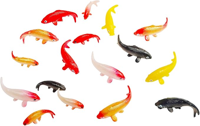 X Hot Popcorn 40Pcs Mini Koi Fish Mini Goldfish Figurines Miniature Koi Fish Tiny Goldfish Fairy Garden Supplies