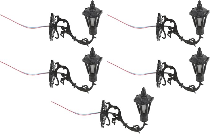 Yardwe 5Pcs Miniature Wall Lamp Model 1.10X0.39X1.10In Mini House Wall Lights for DIY Dollhouse Decor Micro Landscape Scenes