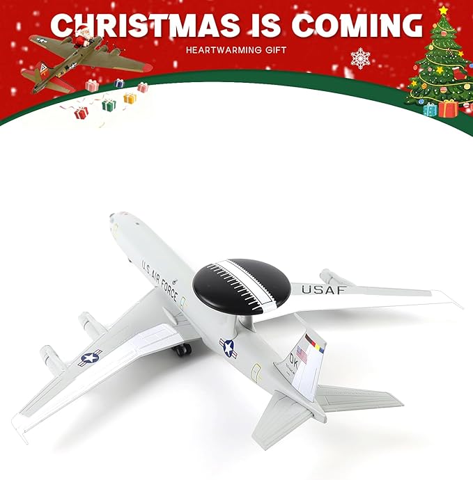 E-3 Sentry 1/200 Scale Diecast Metal Aircraft Model Kit with Stand Military Aircaft Model for Adult Display Collection or Gift