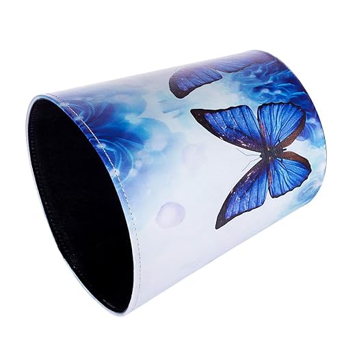 Scakbyer 10L/2.64 Gallon PU Leather Trash Can Decorative Waterproof Wastebasket Paper Basket Garbage Bin for Home Office Bathroom