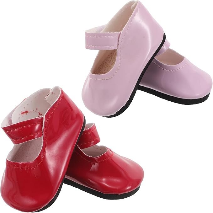 UPKOCH 2 Pairs Doll Shoes for 18 Inch Faux Leather Dress Shoes for Play Photo Props and Miniature House Decorations