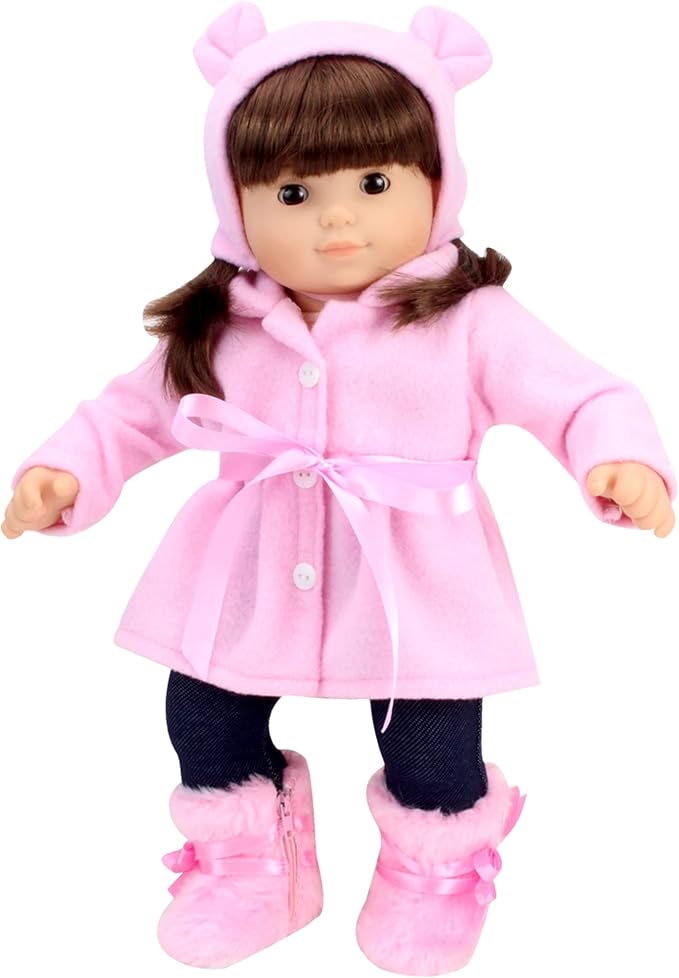Sophia's Winter Coat, Hat and Boots Set for 15'' Dolls, Light Pink