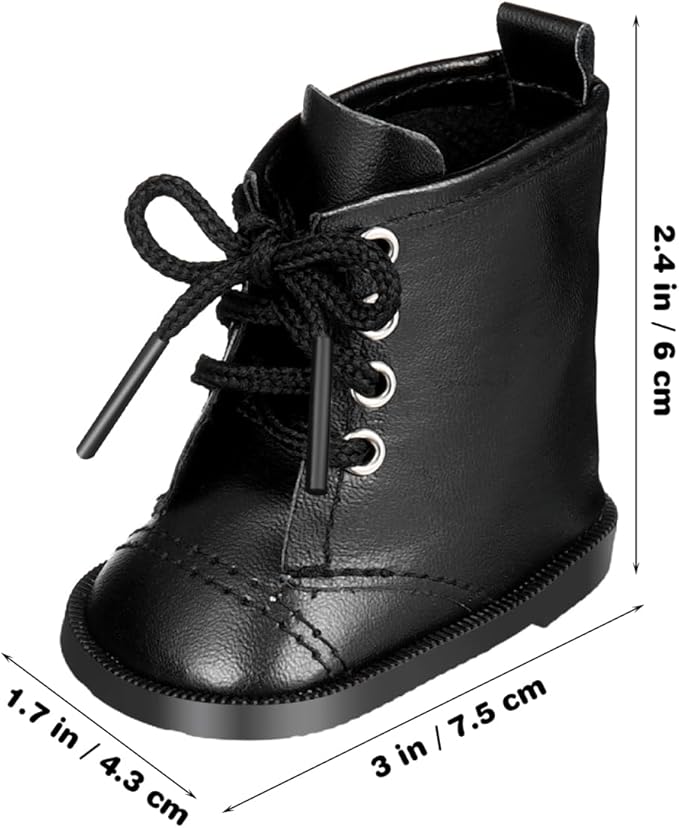 Vaguelly Doll Boots High Top Boots Dolls Shoes Doll Snow Miniature Clothing Accessory Mini Shoes Model 18-inch Black