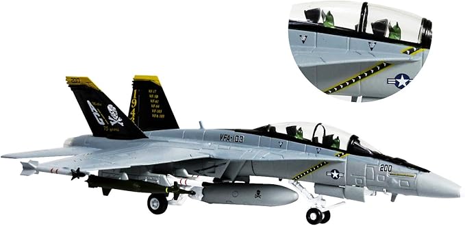 HANGHANG 1/100 Scale F/A-18 Hornet Strike Fighter Plane Metal Fighter Military Model Diecast Plane Model for Collection or Gift