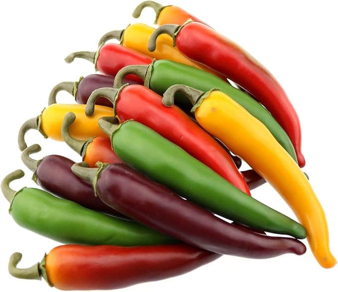 Gresorth 15pcs Artificial Lifelike Pepper Decoration Fake Vegetable Home Party Kitchen Table Food Show