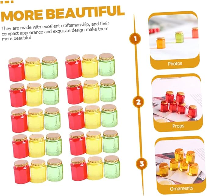 Healifty 30Pcs Mini Decorations for Dollhouse Cute House Accessories for DIY Crafting Candy Can Models for Unique Room Decor