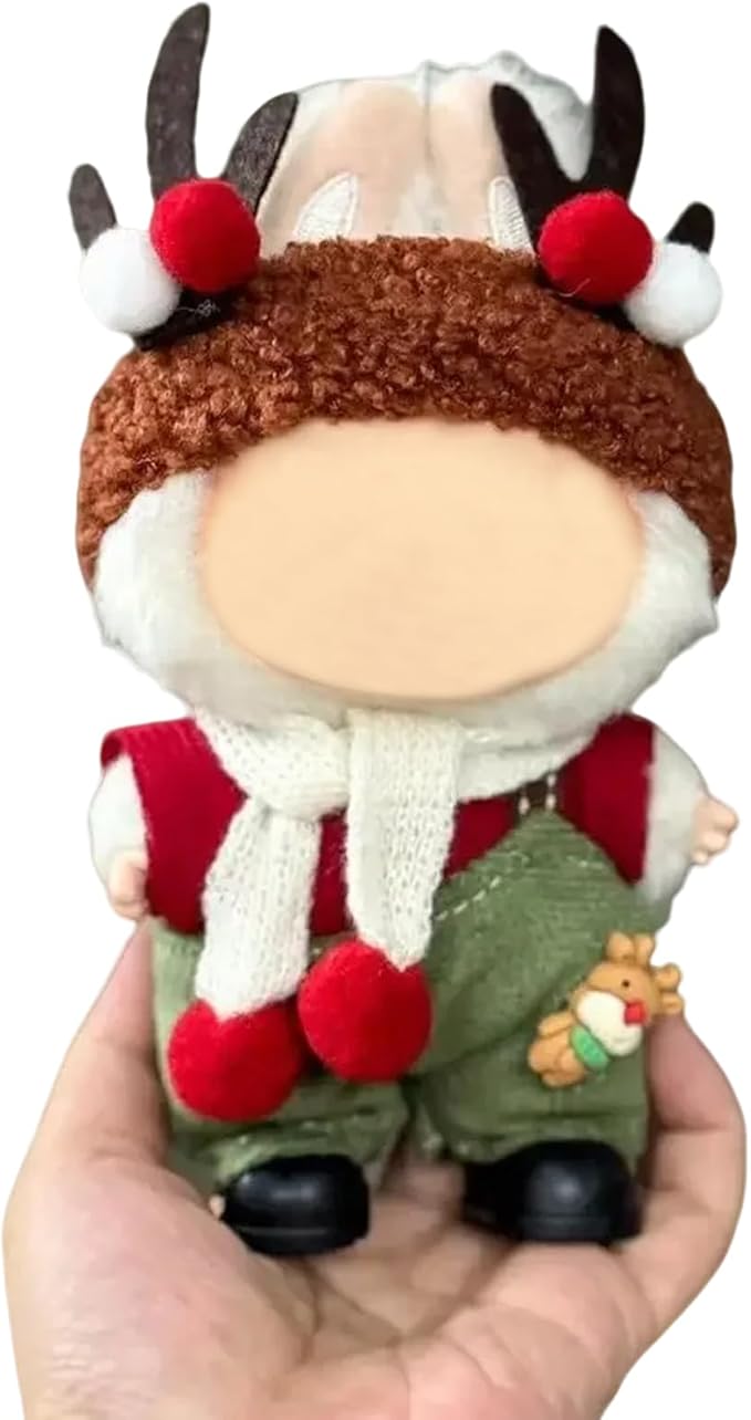 17cm Doll Christmas Clothes(NO Doll), Cute Dolls Outfit Accessories, Small Kawaii Clothes Set for Dolls, for Women and Girls(Style 1)