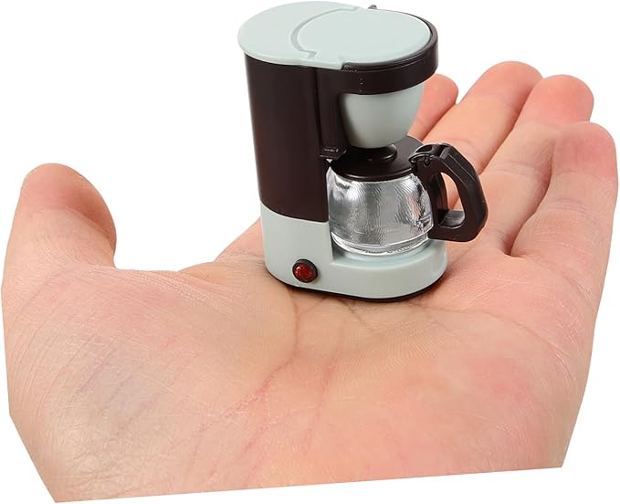 SEWOART Miniature Coffee Maker for Dollhouse Scale Coffee Machine Accessory for Scene Decoration Addition to Tiny House Ornaments and Crafts