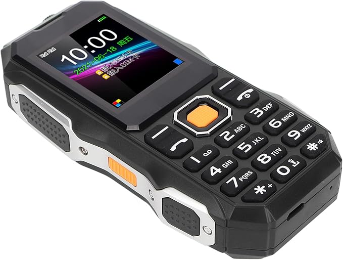 2G Unlocked Rugged Big Phone, Factory Unlocked Phone Seniors Cell Phone with 1.8in Screen BT Connection FM Radio 9 Family Number Large Speaker 5800mAh Batery for Seniors Kids