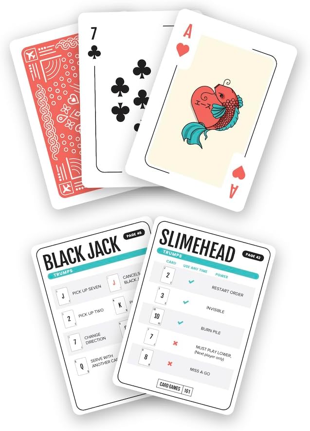 Card Games for Travelers | 30 Fun Classic Games & 2 Custom Decks | Ideal Gift for Kids (4+) & Travelers | Family Game Night Stocking Filler