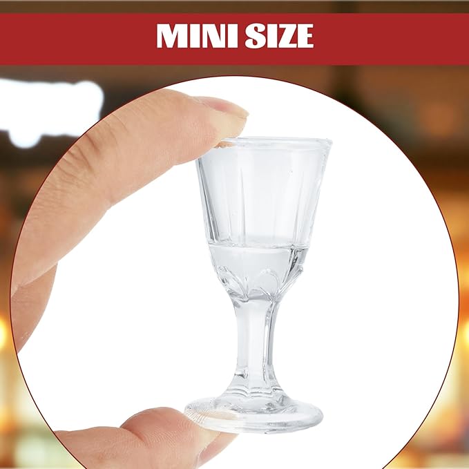 LDHHYH 48 Pack Mini Shot Glasses, 10 ml Mini Wine Glass with Base, Clear Glass Wine Cup for Wine, Tequila, Whiskey, Spirits