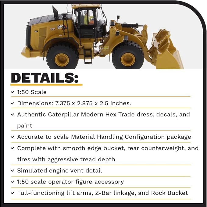 Diecast Masters 1:50 Caterpillar 972 XE Wheel Loader | High Line Series Cat Trucks & Construction Equipment Scale Model Collectible 85683