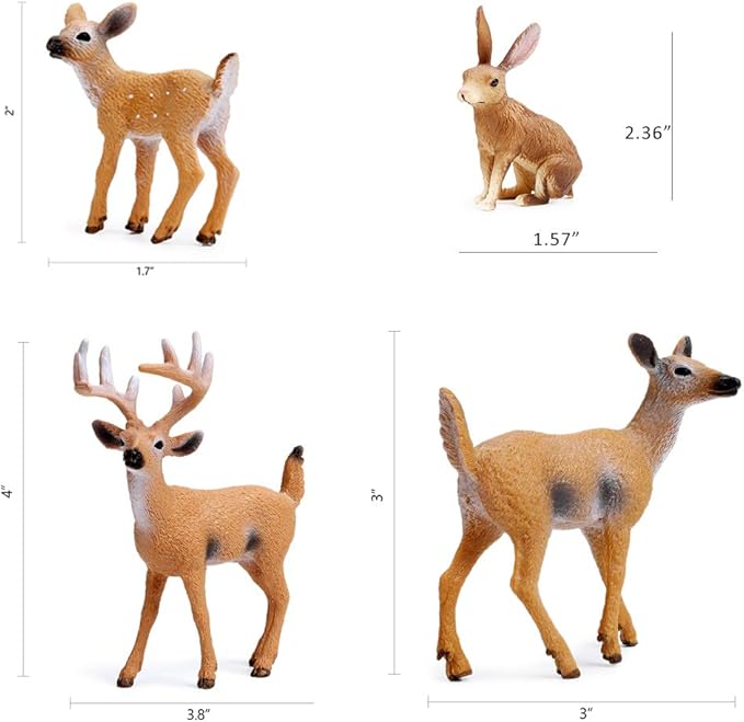 10pcs Forest Animals Figures, Woodland Creatures Figurines, Miniature Toys Cake Toppers