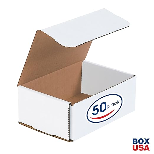 Box USA BMRX5X 6 1/2"L x 4 1/2"W x 2 1/2"H, White (Pack of 50)