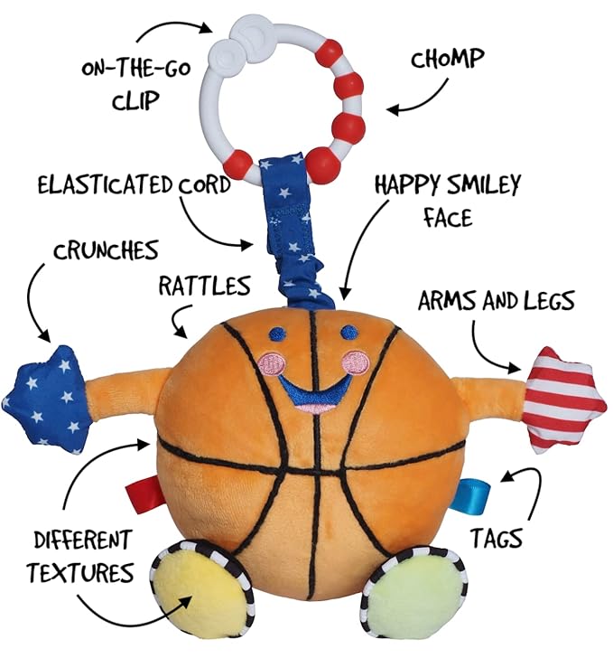 Newborn Baby Basketball | Ideal from Birth to 2 Years | Fantastic First Basketball | Play and Inspire Your Basketball Star | with Added Baby Sensory Features | LITTLE SPORT STAR Plush Toy Collection