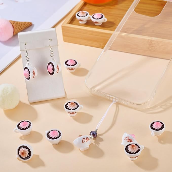 20Pcs Miniature Coffee Cup Resin Mini Ornaments Dollhouse Decorations Micro Landscape Garden Home Decor Mini Photography Props Imitation Drink Food Decoration Snow Top Coffee Christmas Party