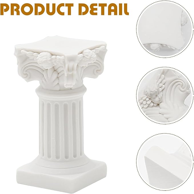5Pcs Mini Roman Pillar Greek Columns, Christmas Decorations, Greek Statues Decor, Resin Artistic Ornament for Wedding Table,1.18" L x 1.18" W x 2.56" H (White)