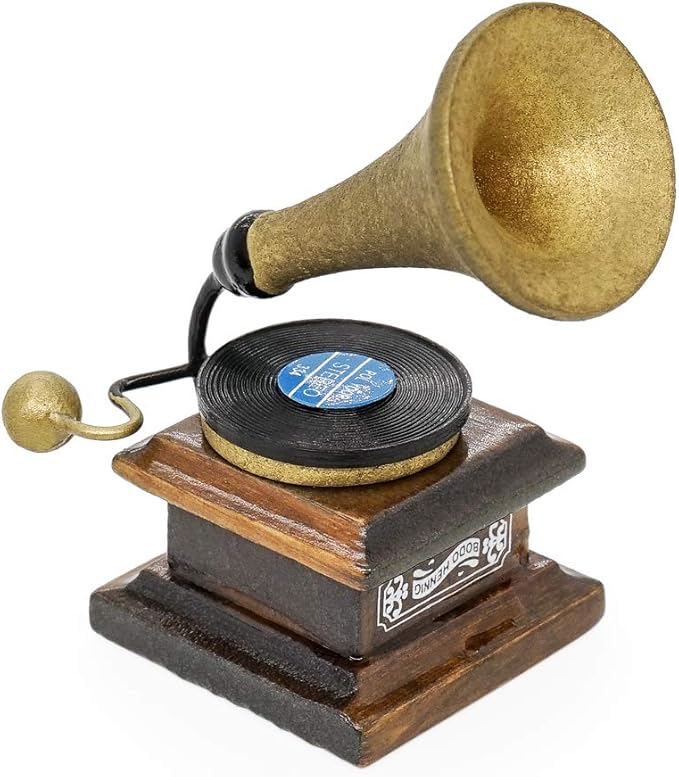 Odoria 1/12 Miniature Record Player Gramophone Dollhouse Victorian Accessories