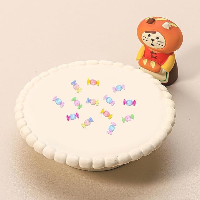 100 Pieces Mini Candy for Dollhouse Miniatures Mini Food for Crafts Tiny Resin Things for Dollhouse Mini Kitchen Micro Landscaping Decoration
