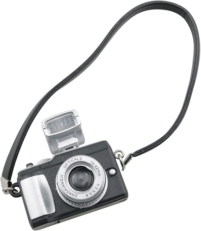 TAODAN 2IN1 Dollhouse Miniature Digital SLR Camera Digital Camera for 1/6 1/12 Dollhouse and Doll Accessories