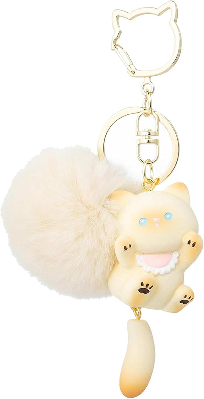 Jekvill Cat Keychain bag charms for handbags Cute Keychains for Women Kawaii Cat Backpacks Accessories cat plush keychain