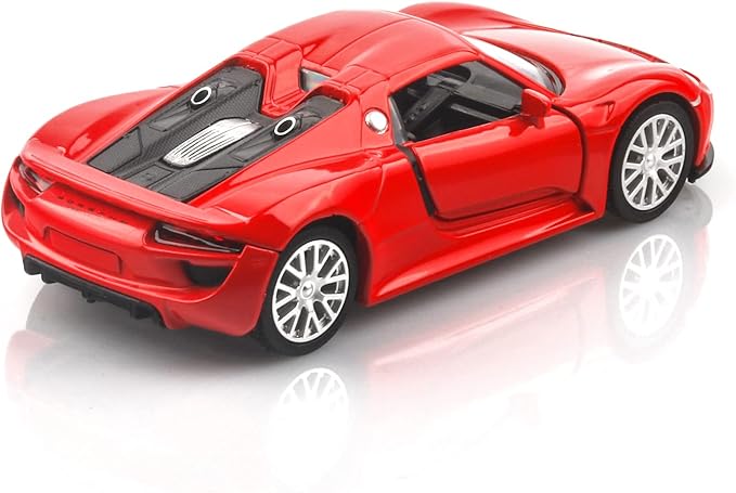 1/36 Scale Porsche 918 Spyde Diecast Model Cars,Pull Back Vehicles Porsche Toy Cars,Cars Gifts for Boys Girls (Red)