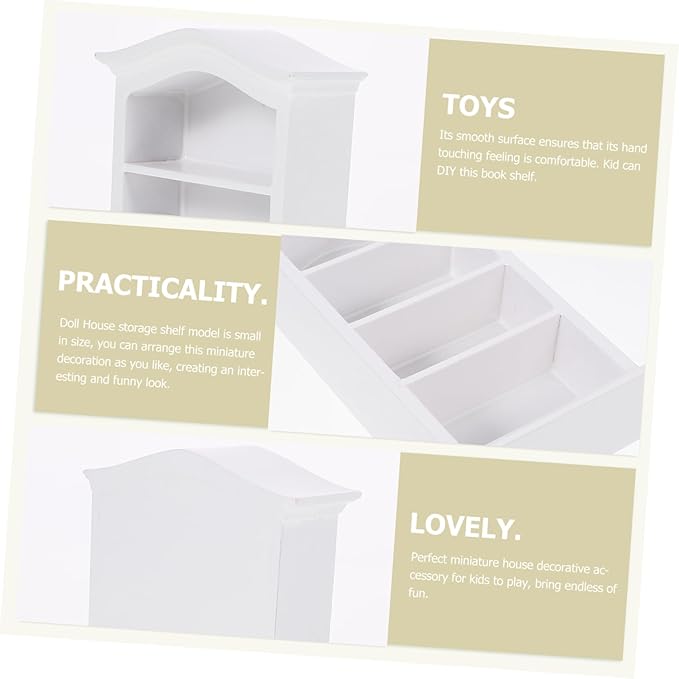 Zerodeko Miniature Bookshelf Model Dollhouse Book Storage Cabinet for Miniature Home Decor for Landscape Accessories Safe and Reusable Design