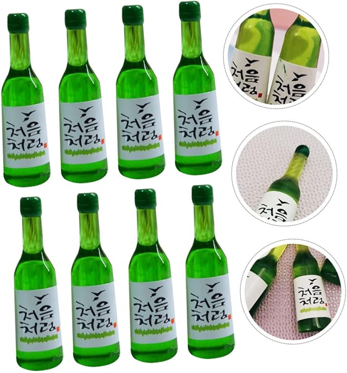 Sosoport 12pcs Miniature Wine Bottles Scale Korean Rice Wine Bottles for Dollhouse Decor