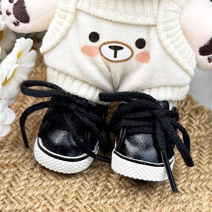 Compatible with Labubu Doll Shoes for 17cm Doll,Shoes Used for Labubu Accessories(YD-Black)