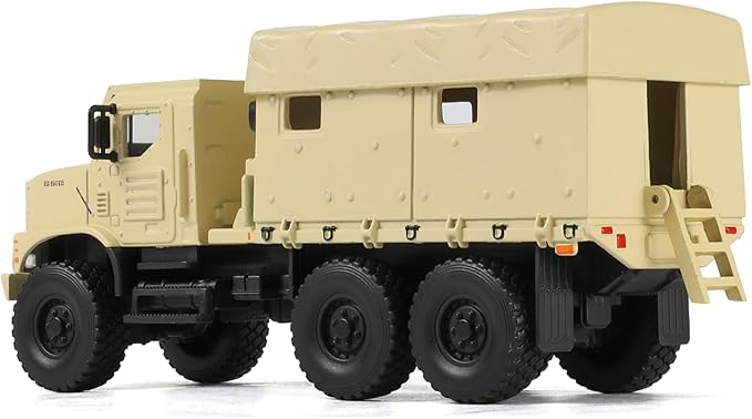 1/64 Military Truck Tactical Truck Model Armored Car MTVR MK23 Military Off Road Vehicle Die-cast Metal Model Kit Medium Multifunctional Car for Collection or Gift(Desert Yellow)