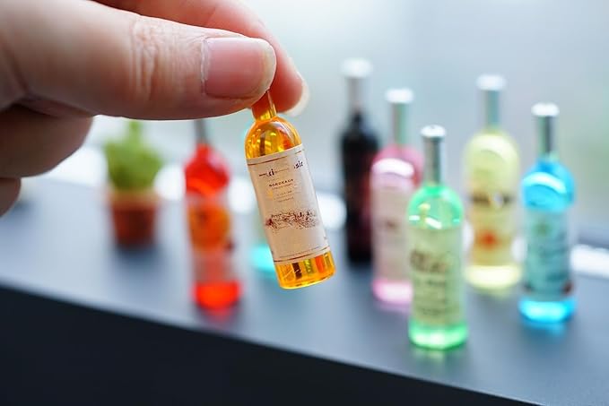 1:12 mini Alcohol Bottles Mini Food Miniature Dolls Mini House Drink Accessories for Dollhouse Miniature (15 Pcs)